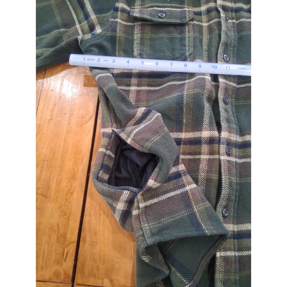 Orvis Flannel Shacket Shirt Mens XL Olive Plaid Heavyweight Outdoor Workwear - Picture 6 of 6